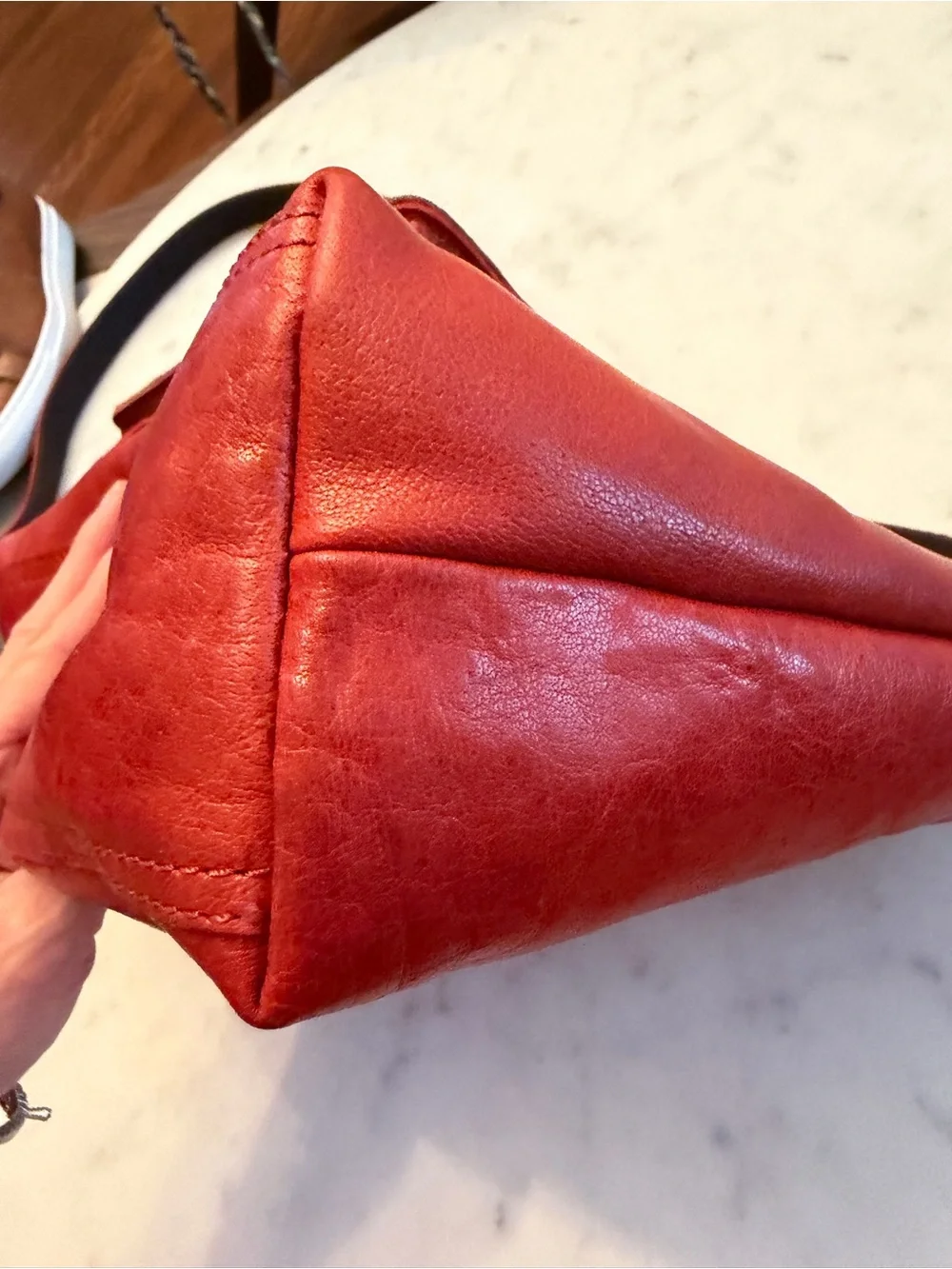 Jack‎ Georges Red Leather Voyager Crossbody Bag with Front Pocket
